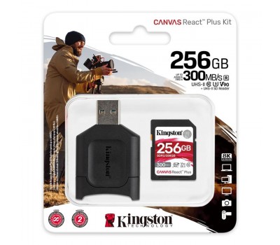 Карта памяти Kingston 256GB SDXC C10 UHS-II U3 R300/W260MB/s + MLP SD Reader