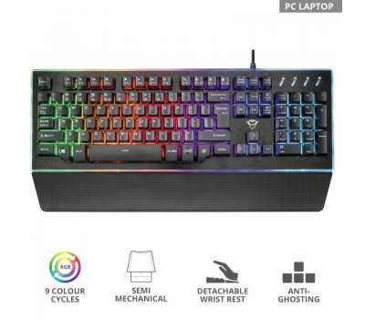 Клавиатура Trust GXT 860 Thura Semi-mechanical Black