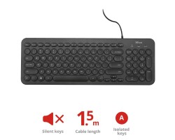 Клавиатура Trust Muto Silent USB BLACK