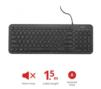 Клавиатура Trust Muto Silent USB BLACK