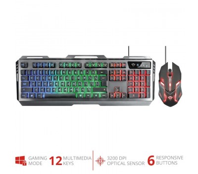 Комплект Trust GXT 845 Tural Gaming Combo STEEL