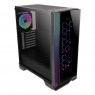 Корпус Antec NX600 Gaming,MidT, 2*USB2.0,1*USB3.0,4x120мм ARGB,стекло(бок./перед.пан.),безБП,черный