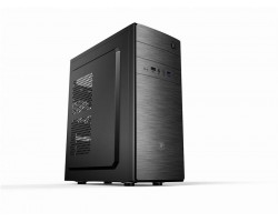 Корпус 2E ALFA (E183-400),БП 2E ATX400W, MidT, 2*USB3.0,сталь перф.(бок.панель),черный.