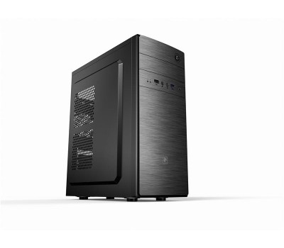 Корпус 2E ALFA (E183-400),БП 2E ATX400W, MidT, 2*USB3.0,сталь перф.(бок.панель),черный.