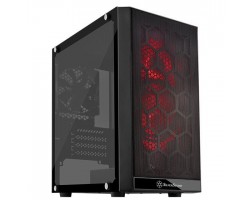 Корпус SilverStone PRECISION PS15B-RGB,MiniT,USB3.0 Type-A*2, 2*120ARGB,1*120,стекло,безБП,чер.