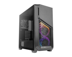 Корпус Antec DP502 FLUX Gaming, MidT,2*USB3.0,2*120+3*120ARGBмм,стекло(бок. пан.)без БП,черный