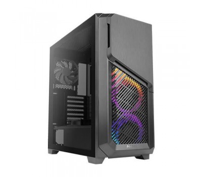 Корпус Antec DP502 FLUX Gaming, MidT,2*USB3.0,2*120+3*120ARGBмм,стекло(бок. пан.)без БП,черный