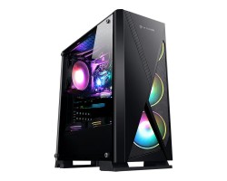 Корпус 2E Gaming CONDOR (GJP12) MidT, 2*USB2.0,1*USB3.0, 3*120ммARGB,стекло(бок.пан.),без БП,черн.
