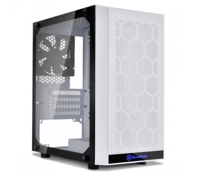 Корпус SilverStone PRECISION PS15W-G, MiniT,USB3.0 Type-A*2,1*120мм,стекло(бок.пан.),безБП,белый