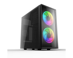 Корпус 2E BASIS (RD858) MiniT, Micro ATX,Mini ITX, 2*USB3.0, 2*120ARGB,акрил(бок.пан.),без БП,черн.