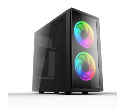 Корпус 2E BASIS (RD858) MiniT, Micro ATX,Mini ITX, 2*USB3.0, 2*120ARGB,акрил(бок.пан.),без БП,черн.