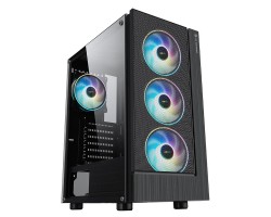 Корпус 2E Gaming VIRTUS (G3301) MidT, 2*USB2.0,1*USB3.0, 3*120мм ARGB,стекло (бок.пан.),без БП,черн.