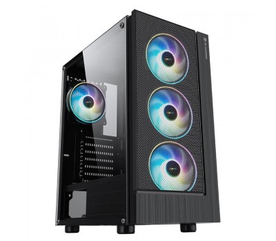 Корпус 2E Gaming VIRTUS (G3301) MidT, 2*USB2.0,1*USB3.0, 3*120мм ARGB,стекло (бок.пан.),без БП,черн.