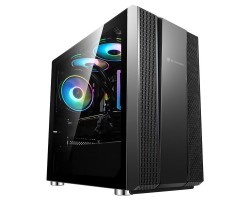 Корпус 2E Gaming DEFENSO (GM3) MiniT, 2*USB2.0,1*USB3.0, 1*120ARGB, лента ARGB,стекло,без БП,черн.