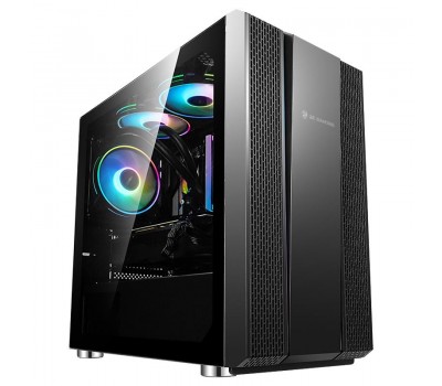 Корпус 2E Gaming DEFENSO (GM3) MiniT, 2*USB2.0,1*USB3.0, 1*120ARGB, лента ARGB,стекло,без БП,черн.
