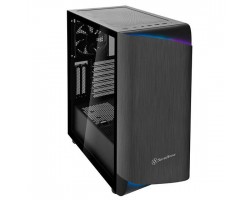 Корпус SilverStone SETA A1TB-G,MidT, USB3.0*2,3.1TypeC*1, 1*120,2*200,стекло(бок.),безБП,чер/титан
