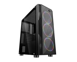 Корпус 2E Gaming FALCO (GM3401) MidT,2*USB2.0,1*USB3.0, 4*120ARGB,стекло (бок.пан.),без БП,черн.