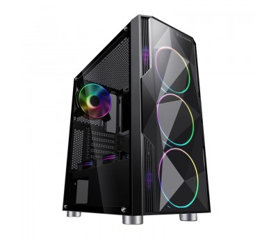 Корпус 2E Gaming ARDOR (GA3401) MidT,2*USB2.0,1*USB3.0, 4*120ARGB,стекло (бок.пан.),без БП,черн.