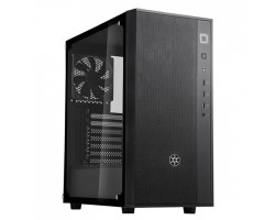 Корпус SilverStone FARA FAR1B-G,MidT,USB3.0*2,USB2.0*1, 1*120мм, стекло(бок.пан.),безБП,черный
