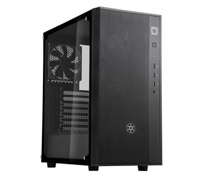 Корпус SilverStone FARA FAR1B-G,MidT,USB3.0*2,USB2.0*1, 1*120мм, стекло(бок.пан.),безБП,черный