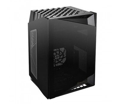 Корпус SilverStone LUCID LD03B-AF, MiniITX, USB Type-C *1,USB3.0*1,2*120мм,стекло,без БП,черный