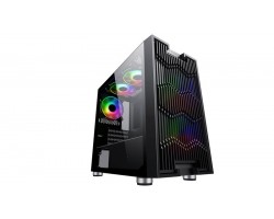Корпус 2E Gaming ASPER (GM7) MiniT, 2*USB2.0,1*USB3.0, 3*120мм ARGB, стекло (бок.пан.),без БП,черн.