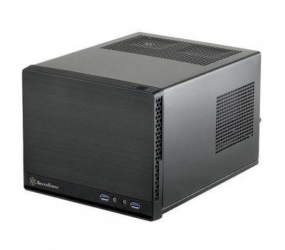 Корпус SilverStone SUGO SG13B-Q, MiniITX,USB3.0*2, пластик под алюминий (перед.пан.),безБП,черн.