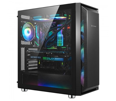 Корпус 2E Gaming GURU (GW01) MidT,EATX, 2*USB2.0, 2*USB3.0, 2*140,1*120ARGB,стекло (бок.),без БП,черн.
