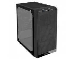 Корпус SilverStone PRECISION PS15B-G, MiniT, USB3.0Type-A*2, 1*120мм,стекло(бок.пан.),безБП,черный