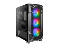 Корпус Antec DF600 FLUX Gaming, MidT,2*USB3.0, 2*120 +3*120ARGBмм,стекло(бок.пан.)без БП,черный