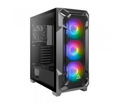 Корпус Antec DF600 FLUX Gaming, MidT,2*USB3.0, 2*120 +3*120ARGBмм,стекло(бок.пан.)без БП,черный