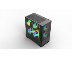Корпус 2E Gaming CALLEO (GB701) MiniT, 2*USB2.0,1*USB3.0, 3*120ARGB, стекло (бок.пан.),без БП,черн.
