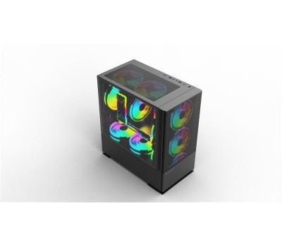 Корпус 2E Gaming CALLEO (GB701) MiniT, 2*USB2.0,1*USB3.0, 3*120ARGB, стекло (бок.пан.),без БП,черн.