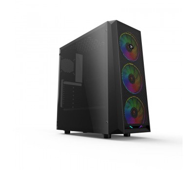Корпус 2E Gaming OBERON (GX912) MidT,2*USB3.0,3*120мм LED,акрил(бок.пан.),без БП,черный