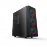 Корпус 2E Gaming OBERON (GX912) MidT,2*USB3.0,3*120мм LED,акрил(бок.пан.),без БП,черный