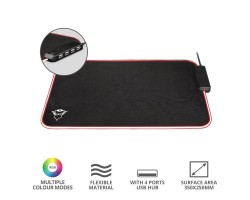 Коврик Trust GXT 765 Glide-Flex RGB Mouse Pad with USB Hub Black