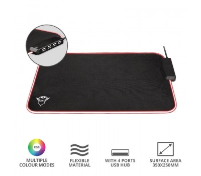 Коврик Trust GXT 765 Glide-Flex RGB Mouse Pad with USB Hub Black