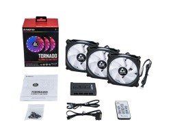 Набор корпусных вентиляторов CHIEFTEC TORNADO 3in1 ARGB fan,3x120мм,1200об/мин,6pin,16dBa+Fan hub+ДУ