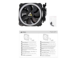 Корпусной вентилятор Antec Prizm 120 ARGB, 120мм, ARGB, 4/3 пин, черные лопасти, белая рамка