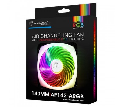 Корпусной вентилятор SilverStone Air Penetrator AP142-ARGB, 140мм, ARGB,прозрач.лопасти,черн.рамка