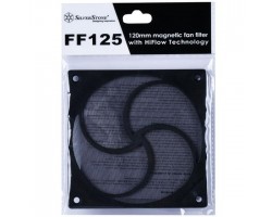 Пылевой магнитный фильтр для вентилятора SilverStone FF125B, 1 шт., 120x120x1.5мм, черный.