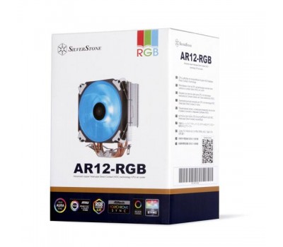 Процессорный кулер SilverStone ARGON AR12-RGB,115x, 1200,1366,2011(66),AM4,AM3(+)AM2(+),FM2(1),120мм