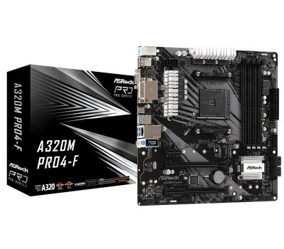Материнская плата ASRock A320M PRO4-F sAM4 A320 4xDDR4 HDMI-VGA-DVI M.2 Type-C mATX