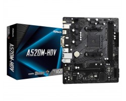 Материнская плата ASRock A520M-HDV sAM4 A520 2xDDR4 HDMI-DVI-VGA USB 3.2 mATX