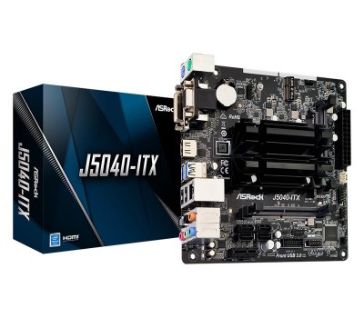 Материнская плата ASRock J5040-ITX CPU Intel Pentium Quad-Core 2xDDR4 SO HDMI-DVI-VGA mITX
