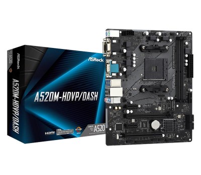 Материнская плата ASRock A520M-HDVP/DASH sAM4 A520 2xDDR4 HDMI-DVI-DP-VGA COM (!) USB 3.2 mATX
