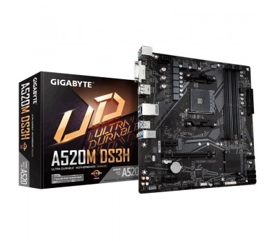 Материнская плата GIGABYTE A520M DS3H A520 AORUS ELITE sAM4 A520 4xDDR4 DP-HDMI-DVI SPDIF mATX