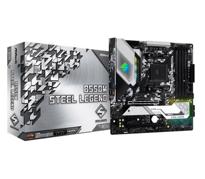 Материнская плата ASRock B550M STEEL LEGEND sAM4 B550 4xDDR4 HDMI-DP M.2 Type-C SPDIF mATX