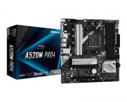 Материнская плата ASRock A520M PRO4 sAM4 A520 4xDDR4 HDMI-DP-VGA Type-C mATX
