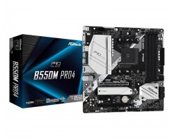Материнская плата ASRock B550M_PRO4 sAM4 B550 4xDDR4 HDMI-Dp-VGA M.2 mATX